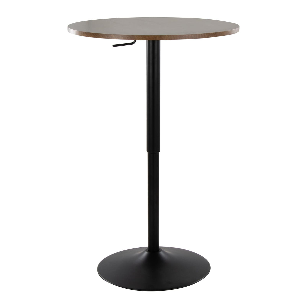 Walnut Bar Table - Adjustable Height Metal Top for Dining Room
