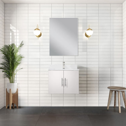 Glossy White Bathroom Vanity with Storage