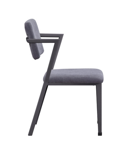 Gray Fabric & Metal Dining Chair Set of 2 - Durable, Stylish Seating