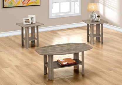 3 Piece Table Set - Taupe Coffee & End Tables