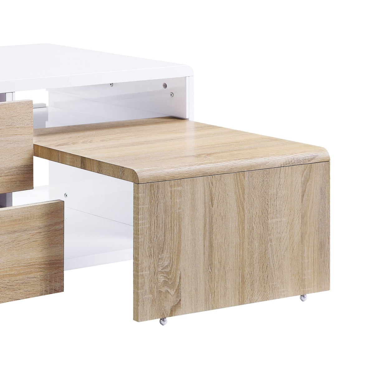 White Rectangular Coffee Table with Drawers