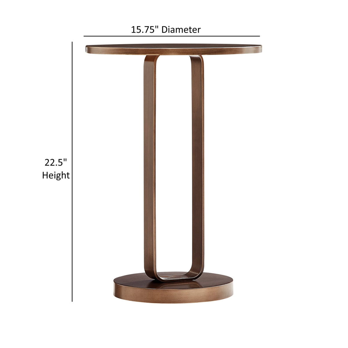 Antique Bronze Round Metal Accent Table for Living Room Decor