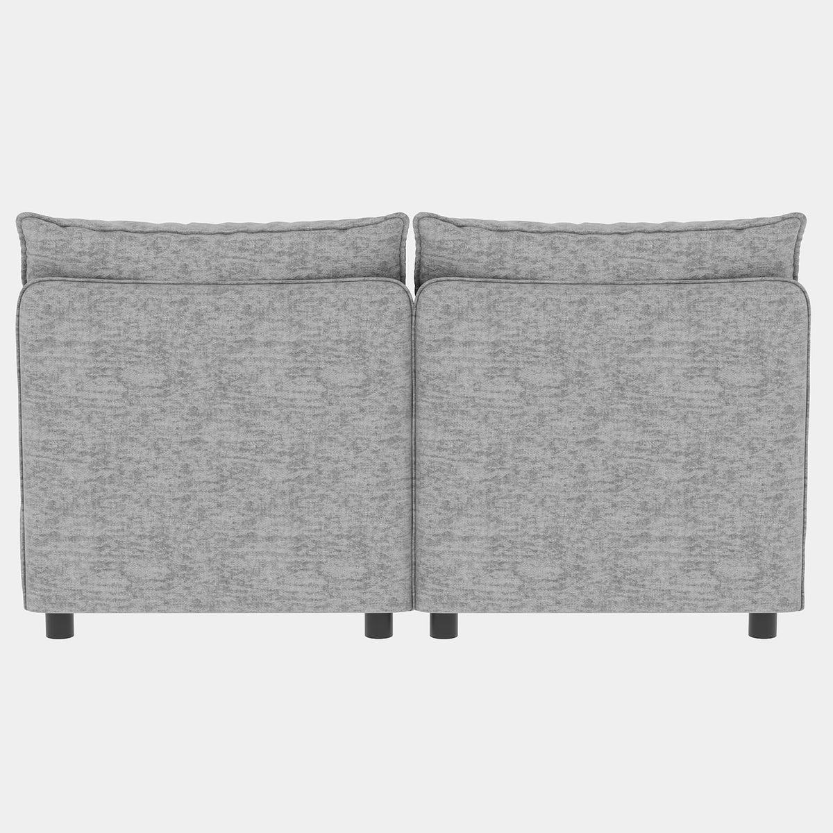 2 Seat Grey Chenille Sectional Sofa with Storage for Living Room