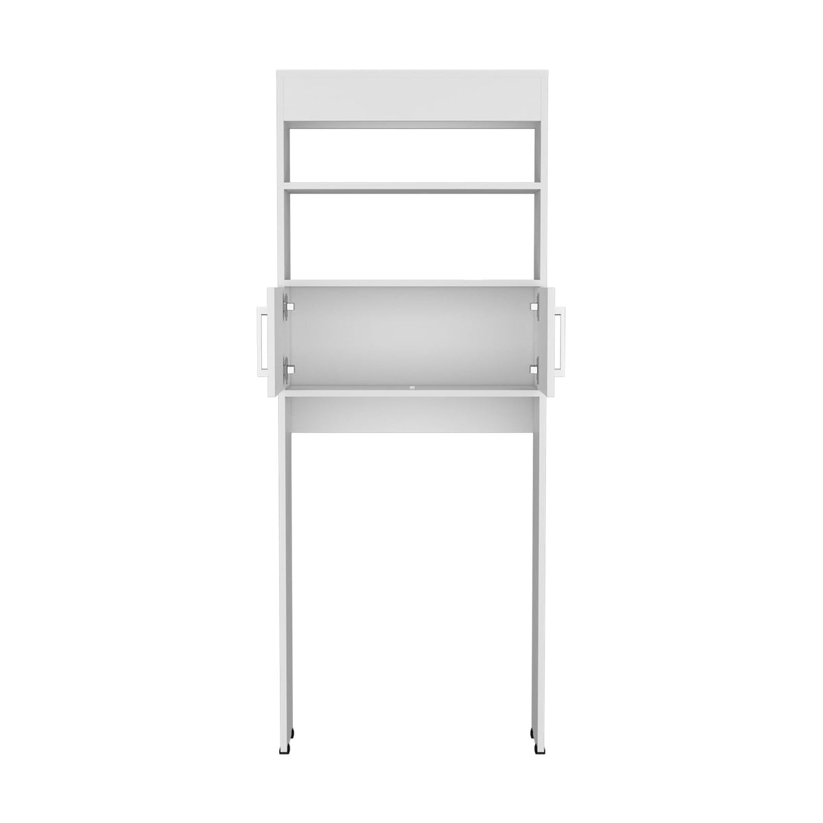 White Over The Toilet Storage Cabinet 63" H - 2 Shelves