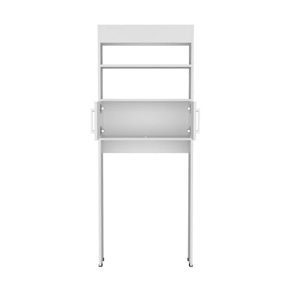 White Over The Toilet Storage Cabinet 63" H - 2 Shelves