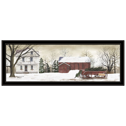 Trendy Framed Wall Art - Christmas Trees Multicolor Paper