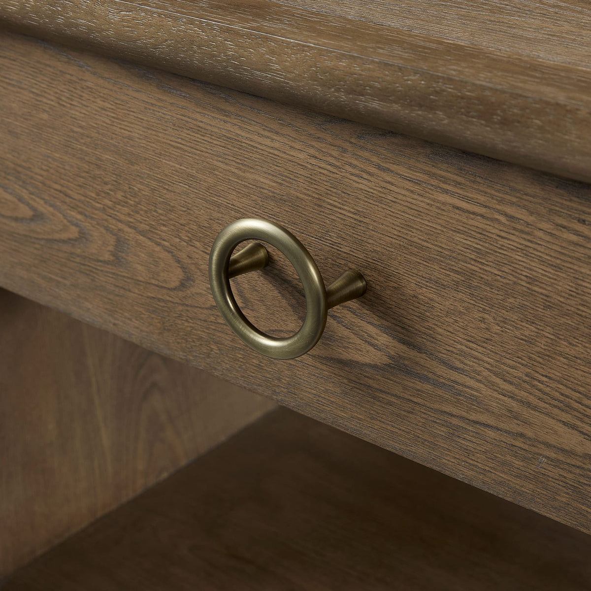 Light Brown Waterfall End Table with Storage Drawer for Modern Style for Living Room