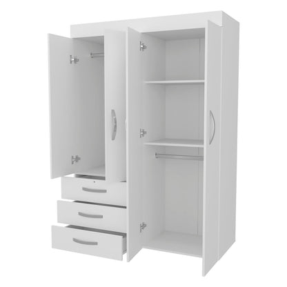 White 4-Door Bedroom Dresser with Storage