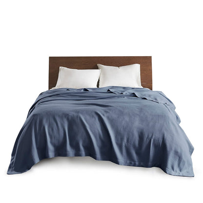 Soft Cotton Blue Blanket - 90x90 Inches