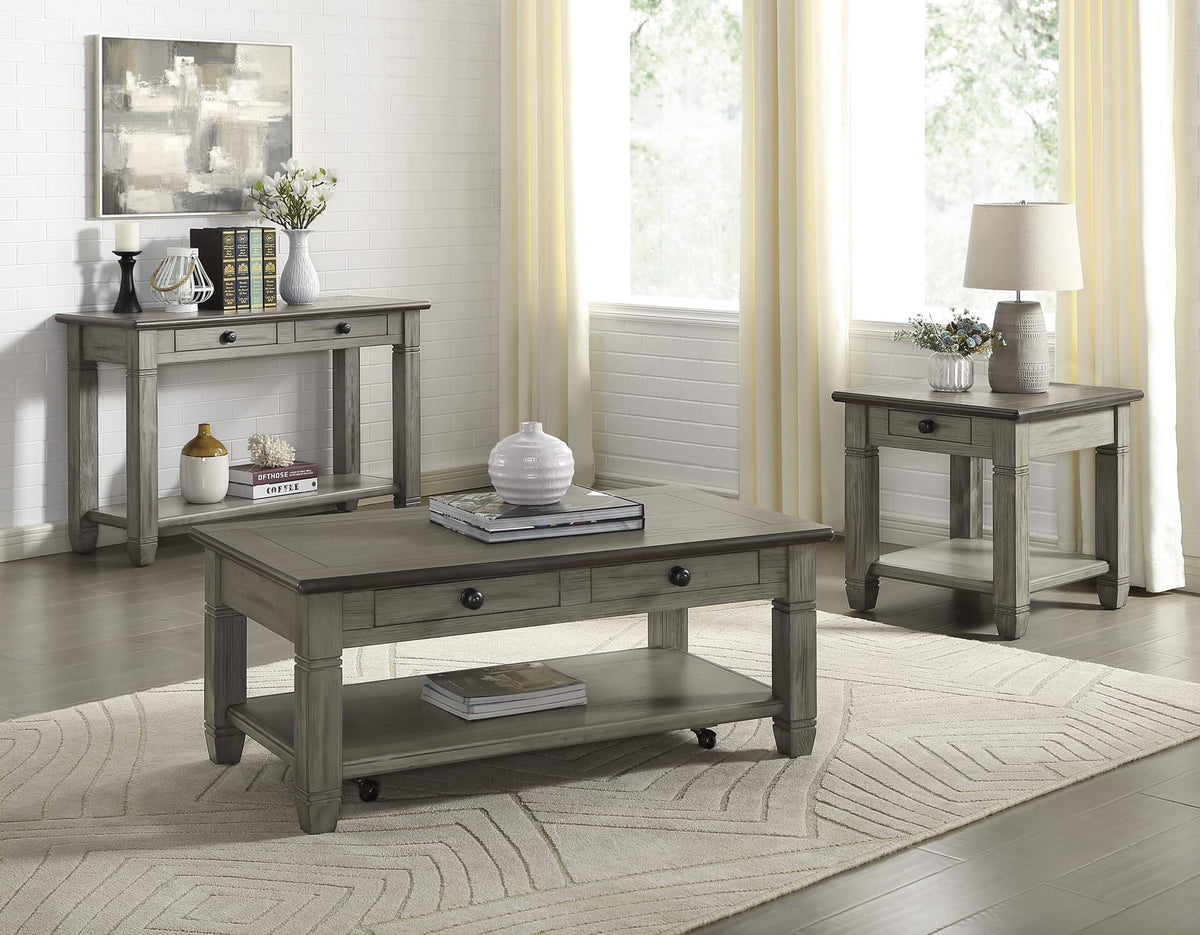 Antique Gray Rectangular Sofa Table - 48" x 18" Wood