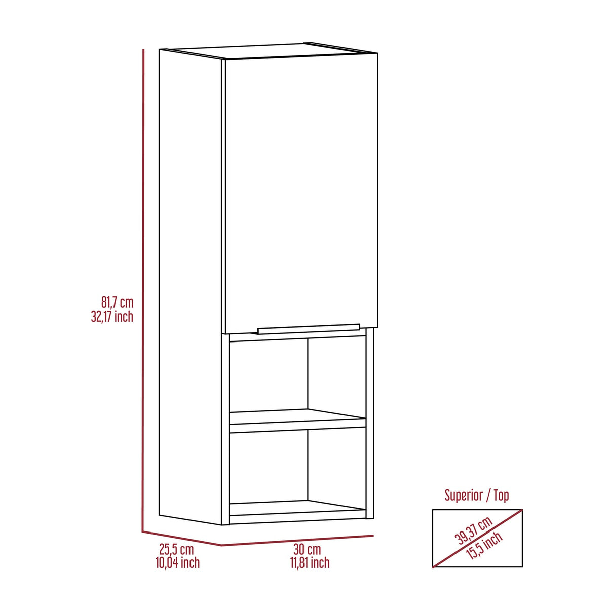 Wenge 2 Shelf Bathroom Cabinet - Storage Solutions