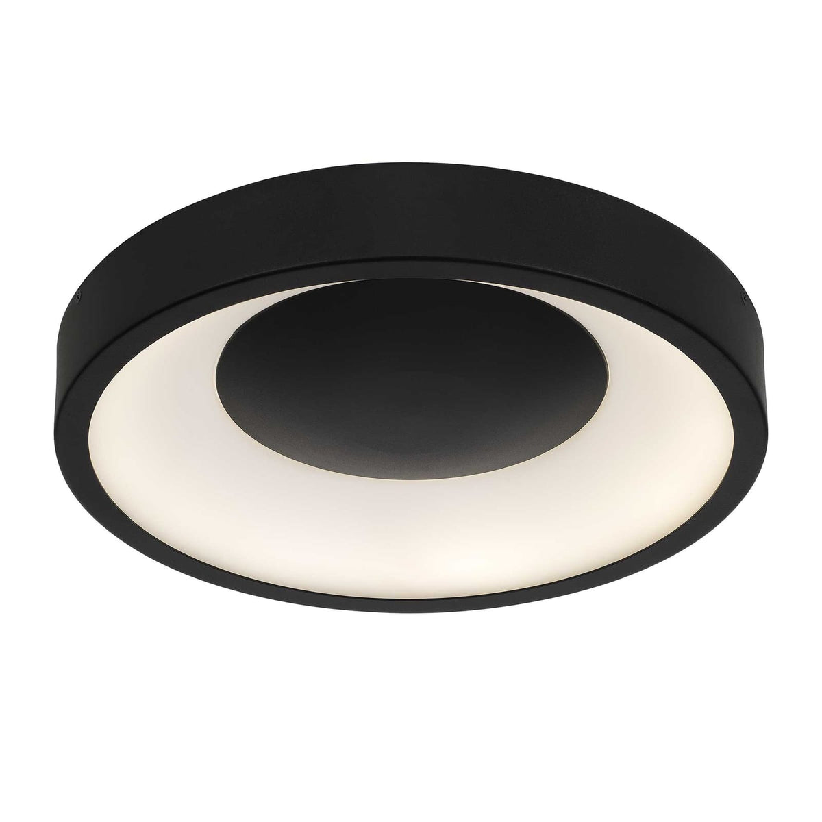 14 Inch Black LED Flush Mount - Steel & Energy-Smart