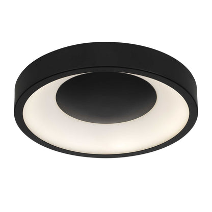 14 Inch Black LED Flush Mount - Steel & Energy-Smart