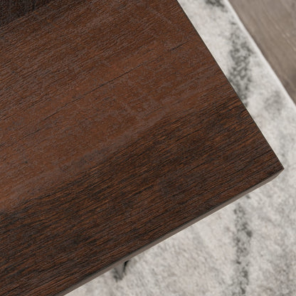 Industrial Brown Executive Desk for Home Office Productivity