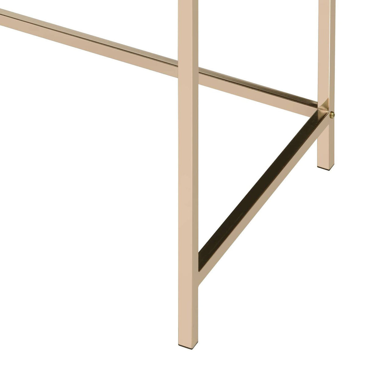 Black High Gloss Writing Desk with Gold Metal Legs for Office