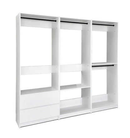 White Wood Walk-In Closet System - 5 Modules