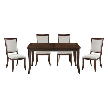 Cherry Wood Dining Table Set - Seats 4 with Extension