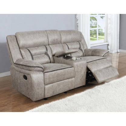 Taupe Upholstered Glider Loveseat - 77" Primary Living Space for Living Room