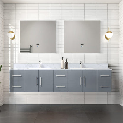 Dark Grey Bathroom Vanity with Marble Top & Faucet