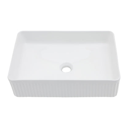 White Ceramic Rectangular Vessel Sink - 19.63" x 13.69"