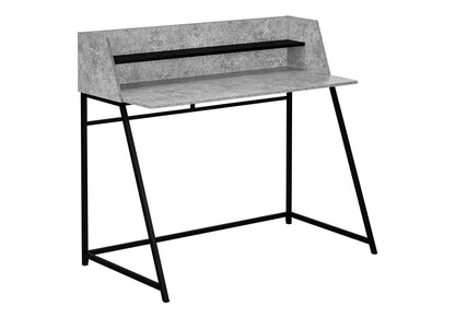Grey Computer Desk with Hutch - 48" L Workstation