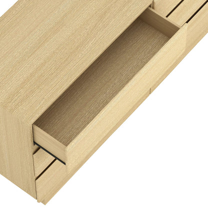 72" Oak Dresser - MDF Material Bedroom Storage