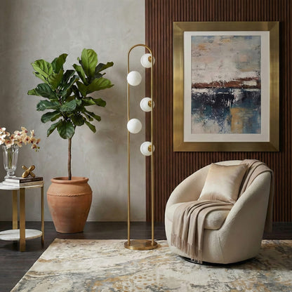 Gold Metal Floor Lamp for Bedroom and Study Lighting