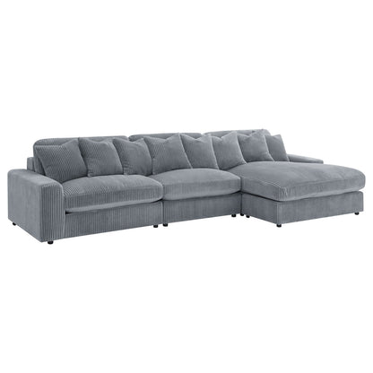 Cassidy Fog Upholstered Sectional Sofa - L-Shaped Comfort