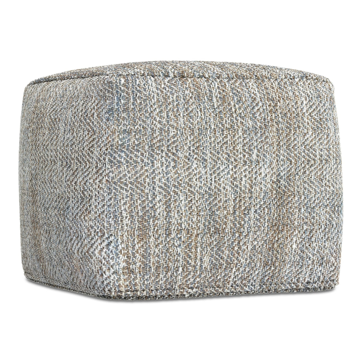 Gray Cotton Ottoman - 18 Inch Square Pouf