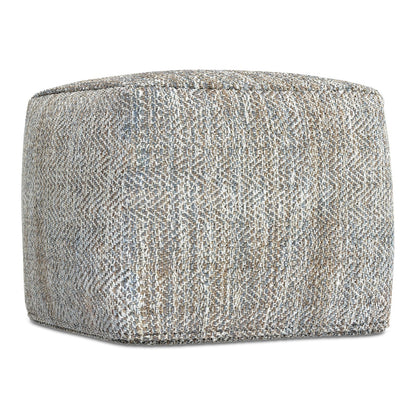 Gray Cotton Ottoman - 18 Inch Square Pouf