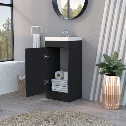 Toledo Black Bathroom Vanity - Compact Storage