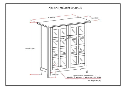 Artisan Medium Storage Cabinet - Distressed Grey | Wood Cabinets