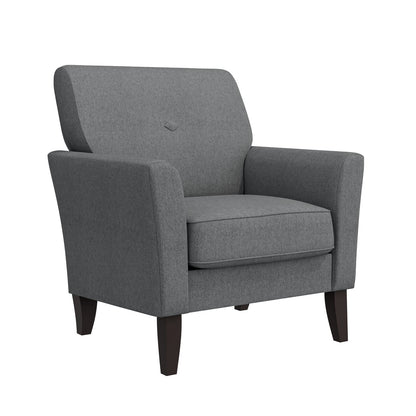 Gray Plywood Accent Chair with Boucle Fabric Upholstery for Living Room
