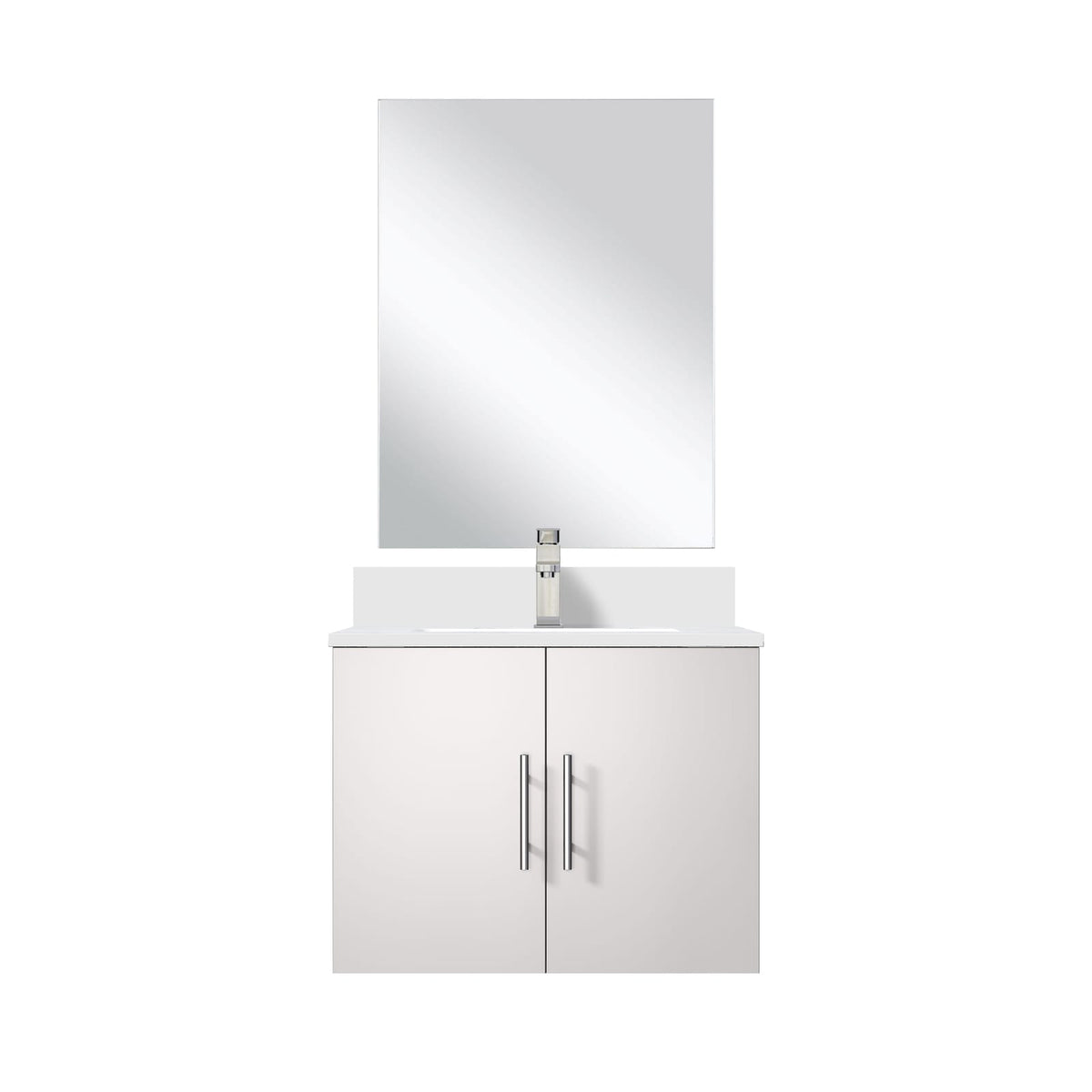Glossy White Bathroom Vanity Cabinet for Modern Renovation 24 inch