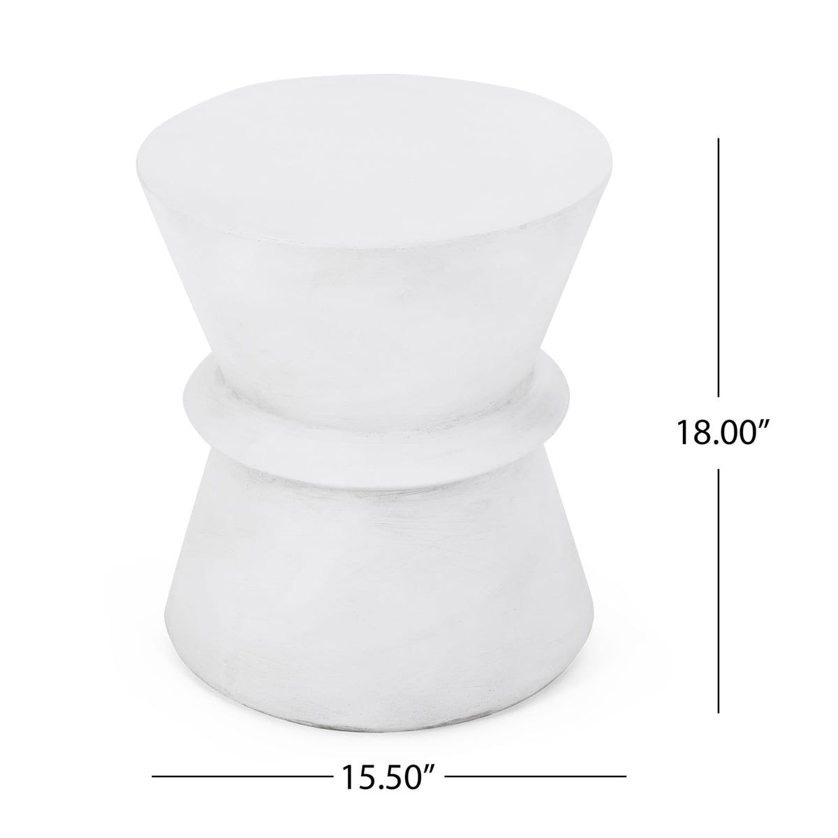 Lightweight Concrete Outdoor Side Table - Antique White