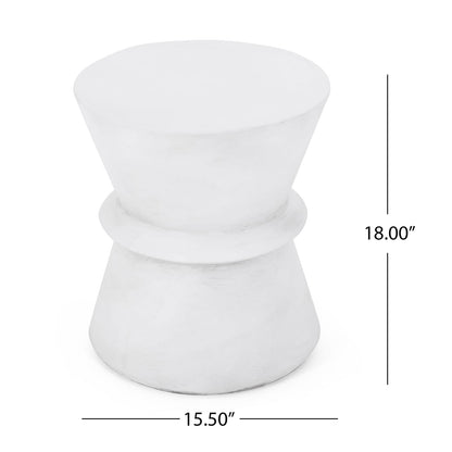 Lightweight Concrete Outdoor Side Table - Antique White