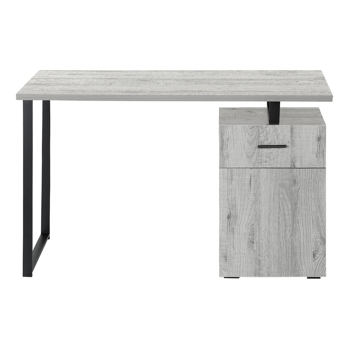 Modern Grey Particle Board Computer Desk with Storage Drawers for Home Office