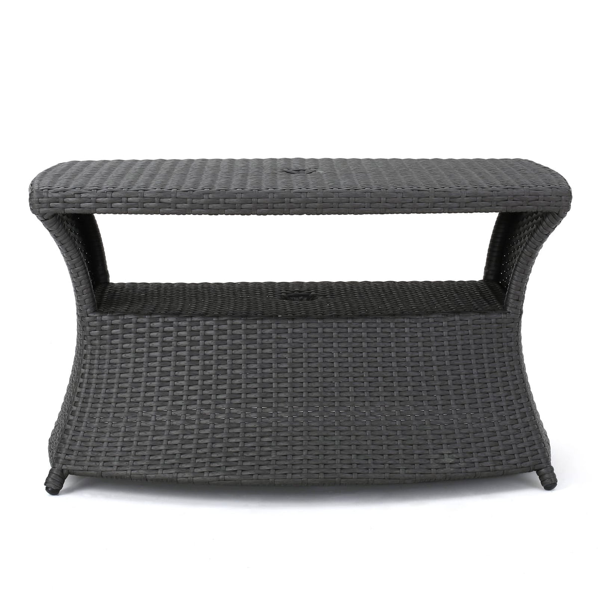 Grey Rattan Side Table for Garden Patio Seating