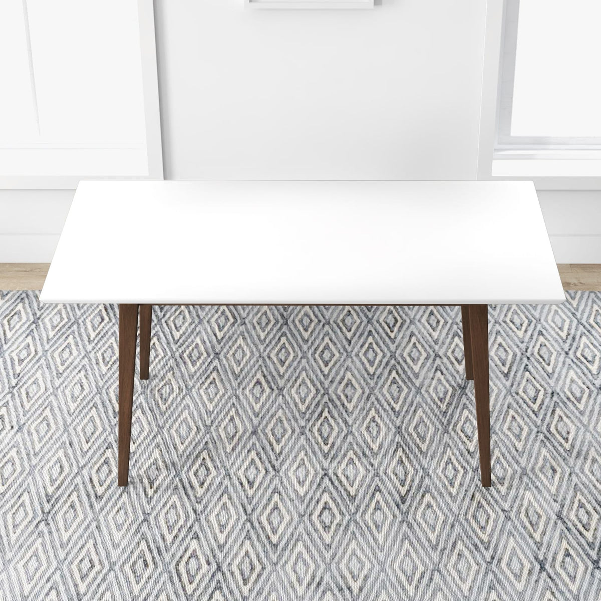 White Solid Wood Rectangular Dining Table - 63" x 35.5"