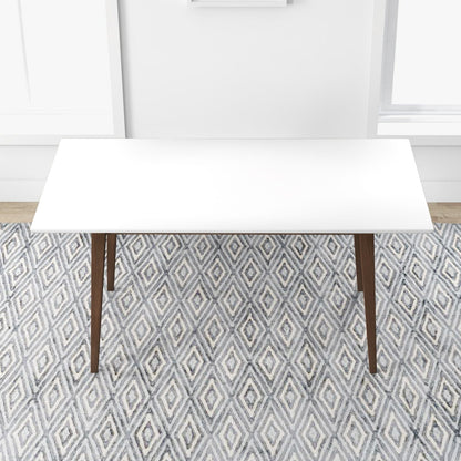 White Solid Wood Rectangular Dining Table - 63" x 35.5"