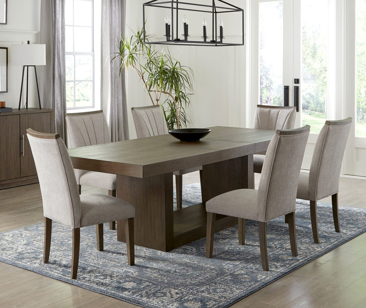Contemporary Wooden Dining Chairs Set of 2 in Brown