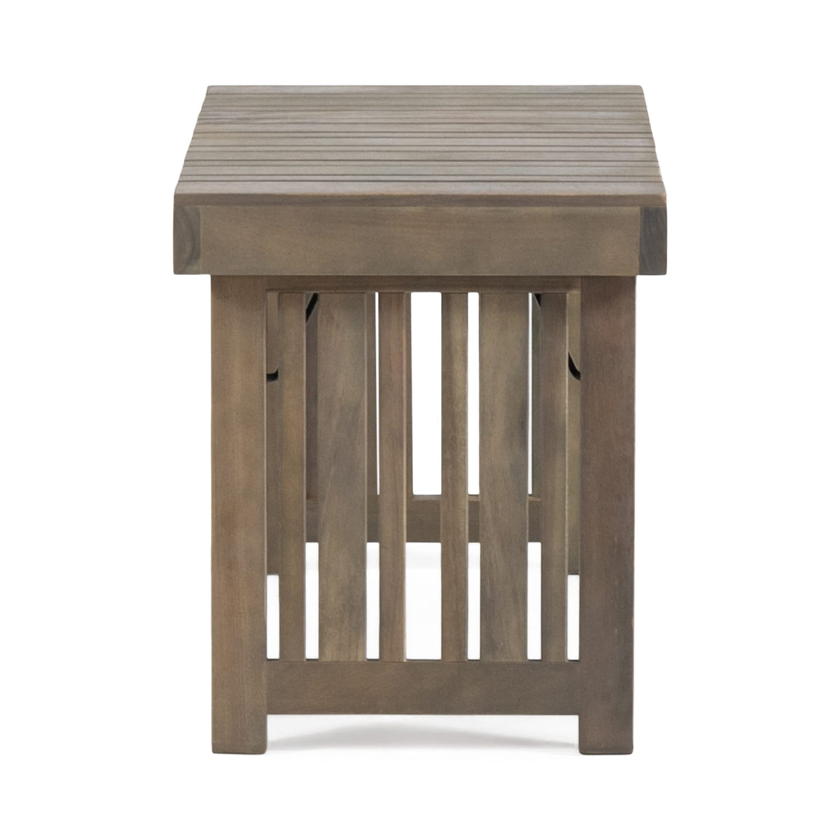 Foldable Grey Acacia Wood Side Table for Garden or Poolside Decor