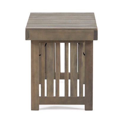 Foldable Grey Acacia Wood Side Table for Garden or Poolside Decor