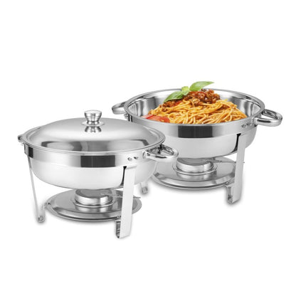 Stainless Steel Buffet Dish Round 201 - Silver
