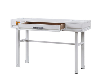 Cargo White Finish Vanity Desk - Storage & Industrial Style