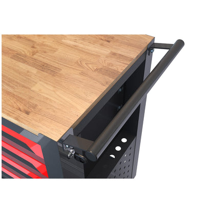 Black Red Metal Tool Cart 4 Drawers with Wheels for Home Office