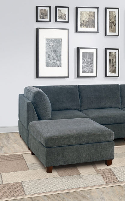 Gray Chenille Modular Sectional Living Room Couch Set