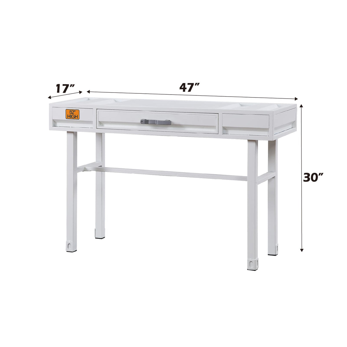 Cargo White Finish Vanity Desk - Storage & Industrial Style
