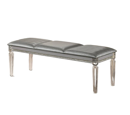 Silver Acrylic Bench - Contemporary Style for Bedroom