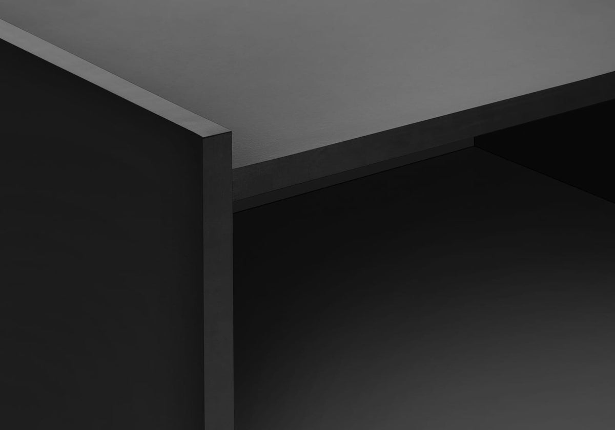 Black Laminate Storage Accent Table - Nightstand & End Table